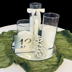Table Runners   Cheesecloth   Olive Green 