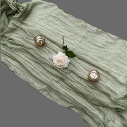 Table Runners   Cheesecloth   Sage