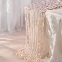 Table Runners   Gauze   Blush