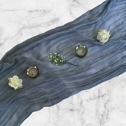 Table Runners   Gauze   Dusty Blue