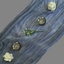 Table Runners   Gauze   Dusty Blue
