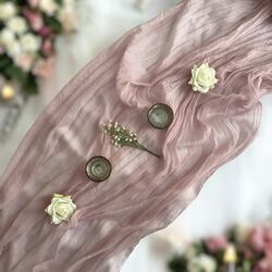 Table Runners   Gauze   Dusty Pink 