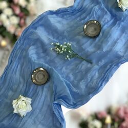 Table Runners   Gauze   Light Blue