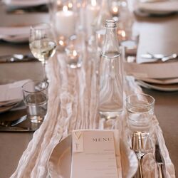 Table Runners   Gauze   Peach