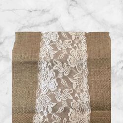 Table Runners   Hessian with Lace 