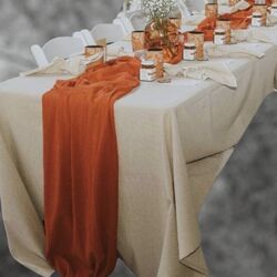 Table Runners - Premium Burnt Orange/Rust Cheesecloth 