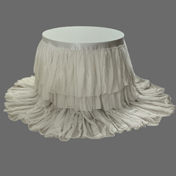 Tablecloth Round 3 layer  Ivory
