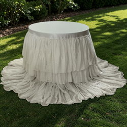 Tablecloth Round 3 layer  Ivory