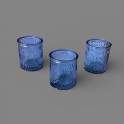 Tea LightVotive Candle Holders   Blue
