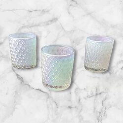 Tea LightVotive Candle Holders   White Pearl 