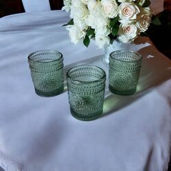 Tea LightVotive Holders   Emerald Green Vintage 