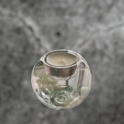 Glass Tea Light Crystal Round Holder