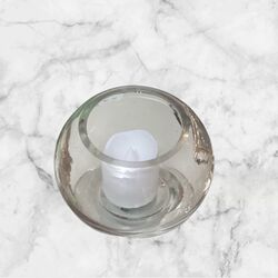 Tea Light Glass HolderVase Clear Round