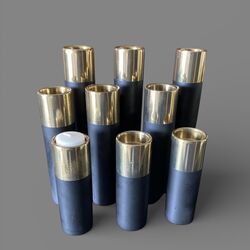 Tea Light Holders   BlackGold Cylinder