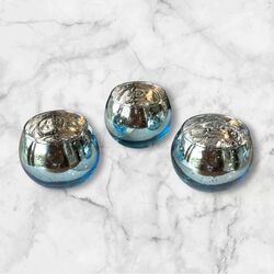 Tea Light Holders   Blue Round 