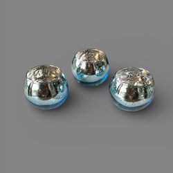 Tea Light Holders   Blue Round 