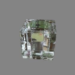 Tea Light Holders   Clear Crystal Square 