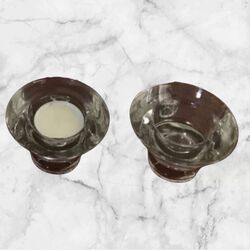 Tea Light Holders   Clear Double Sided