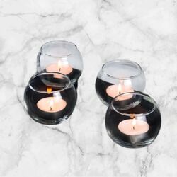 Tea Light Holders   Clear Round 