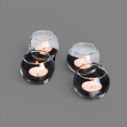 Tea Light Holders   Clear Round 