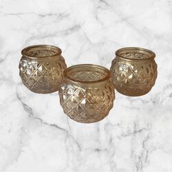 Tea-Light Holders - Gold Round
