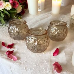 Tea Light Holders   Gold Round
