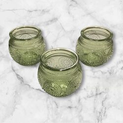 Tea Light Holders   Green Round