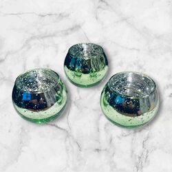 Tea Light Holders   Green Round