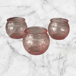 Tea-Light Holders - Pink Round