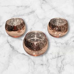 Tea Light Holders   Rose Gold Round