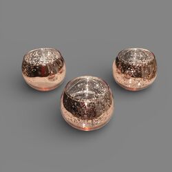 Tea Light Holders   Rose Gold Round
