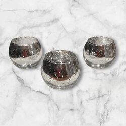 Tea Light Holders   Silver Round