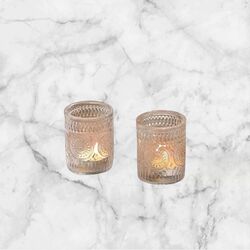 Tea-light/Votive Holder - Clear Vintage Glass 