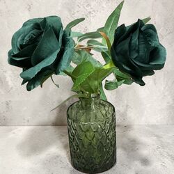 Vase Flowers   Bud Vase with Green Roses 