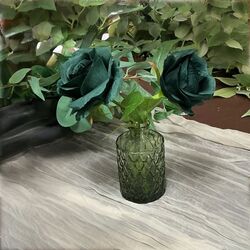 Vase Flowers   Bud Vase with Green Roses 