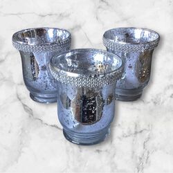 Votive Holders   Silver Diamant 