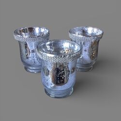 Votive Holders   Silver Diamant 