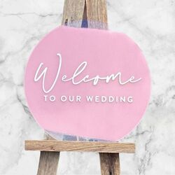 Welcome Board   Raised Acrylic GoldPink 