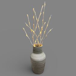 White Birch Branch with Lights  