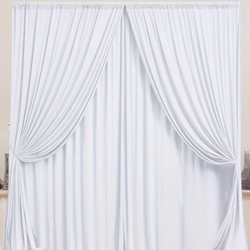 White Satin Curtain Panels 