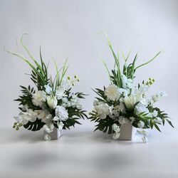 White Silk Flower Arrangement 