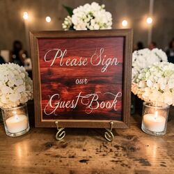 Wooden Frame   Please Sign our Guest Book