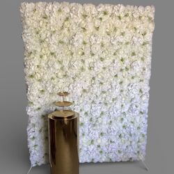   Flower Wall   White Roses + Hydrangea 